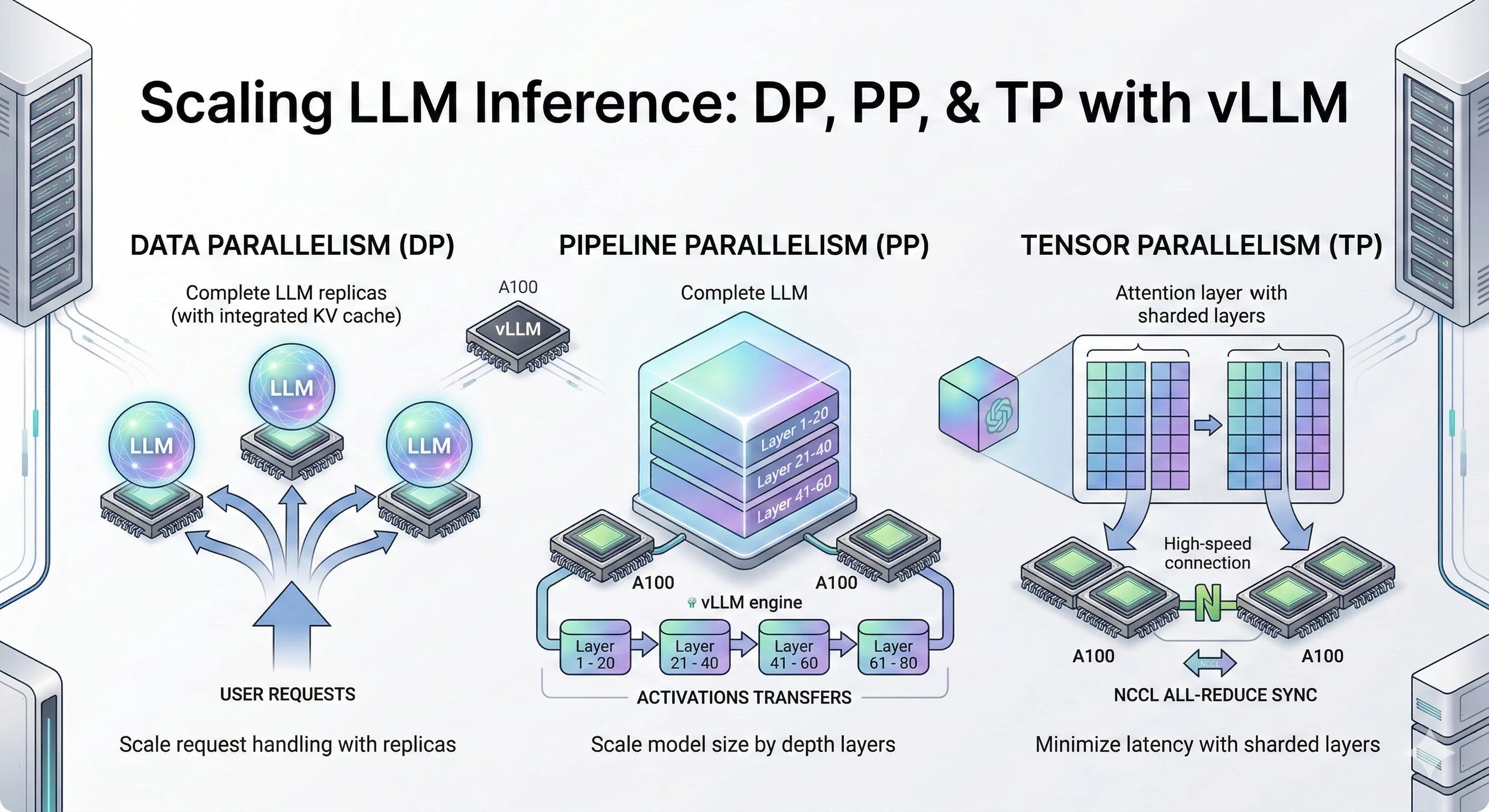 Scaling LLM Inference: Data, Pipeline & Tensor Parallelism in vLLM